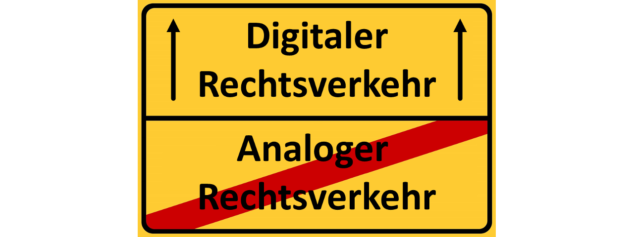 Digitaler Rechtsverkehr Schild