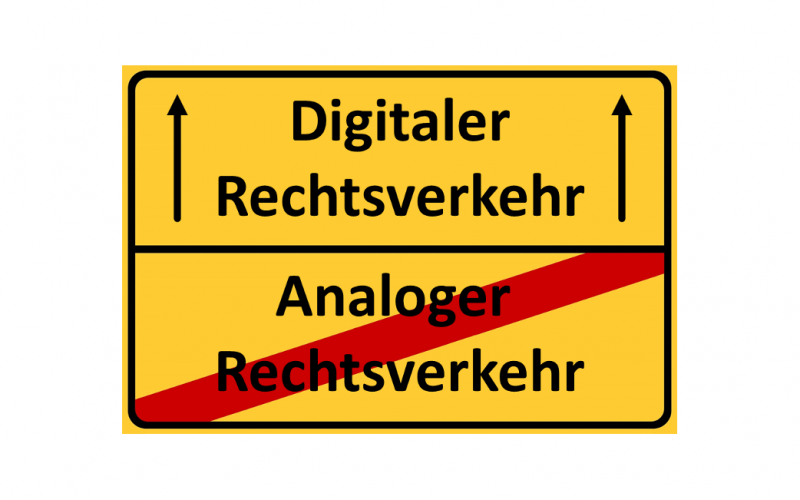 Digitaler Rechtsverkehr Schild